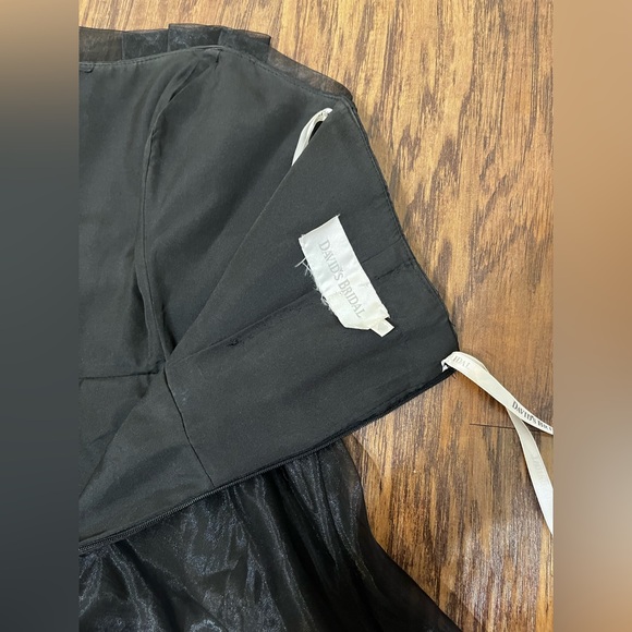 David’s Bridal Black Formal Strapless Ruffle Mini Dress Size 4 - Picture 7 of 11